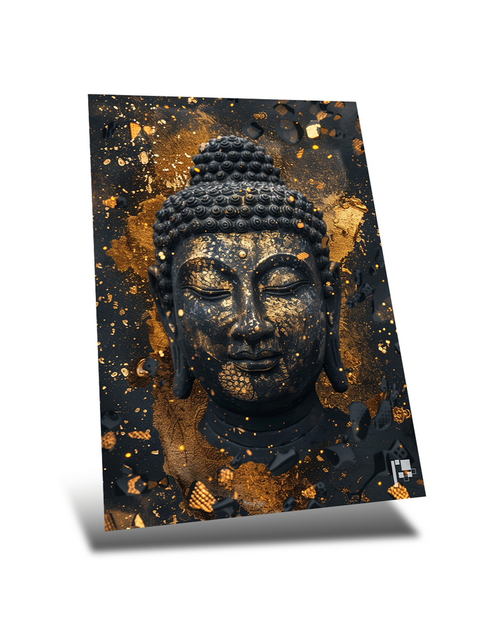 Buddha | Golden Serenity | Art Metal Poster