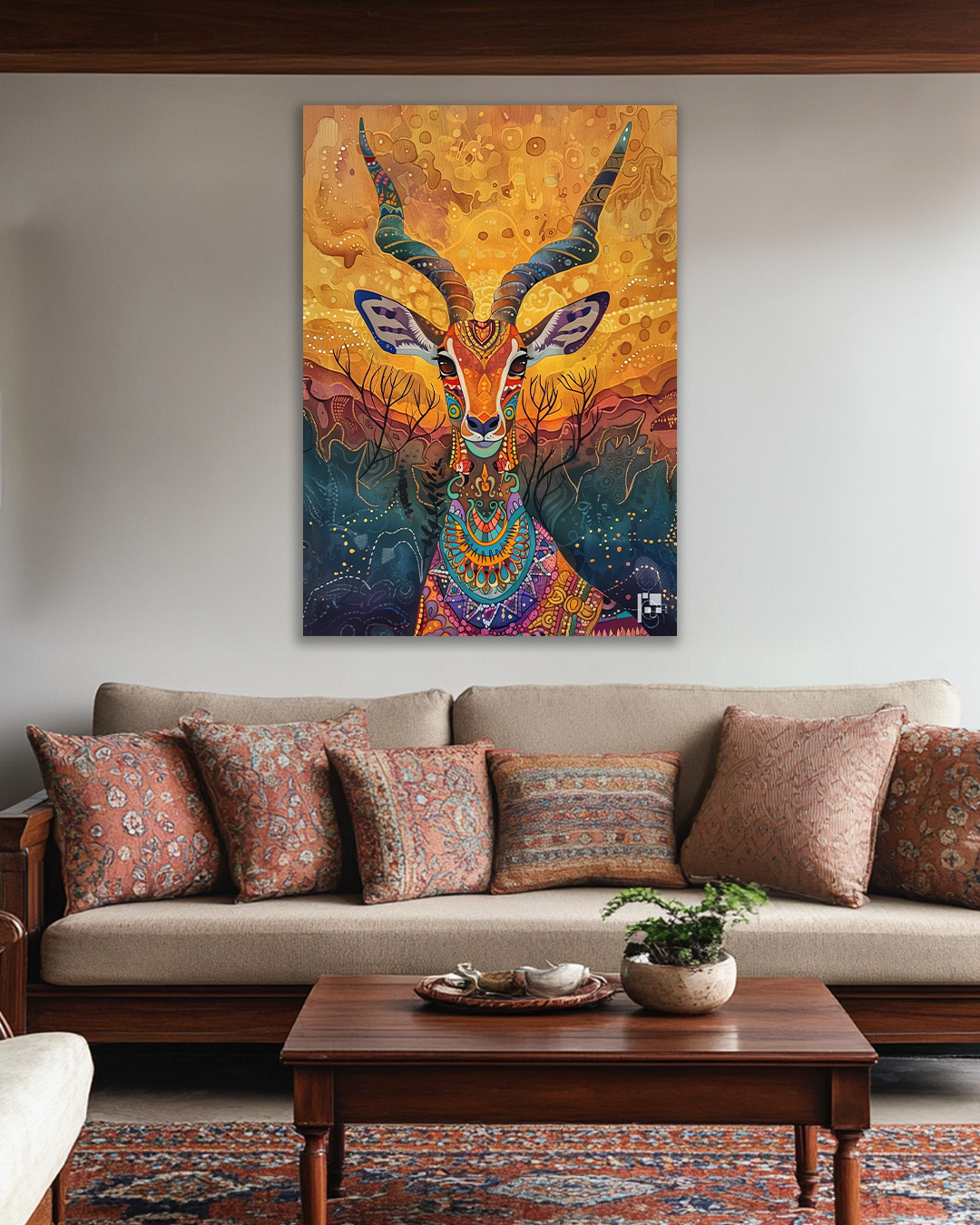 Vibrant Wildlife Elegance | Antelope | Metal Poster