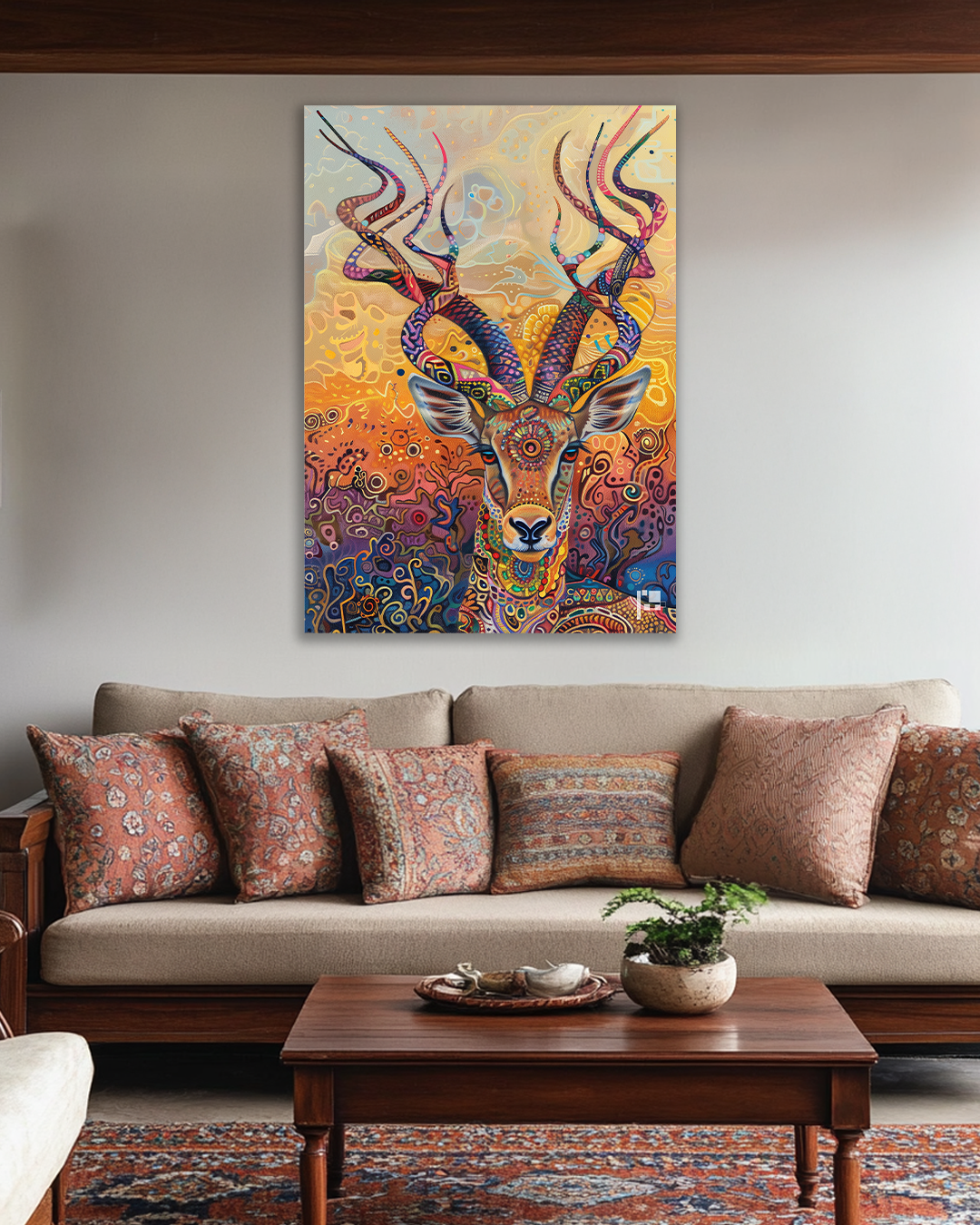 Vibrant Wildlife Elegance | Antelope | Metal Poster