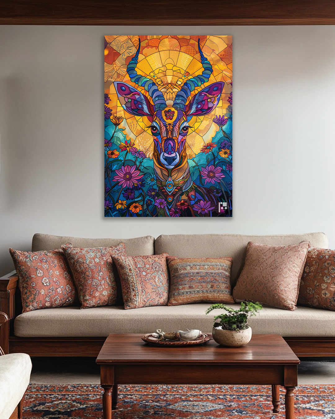 Vibrant Wildlife Elegance | Antelope | Metal Poster