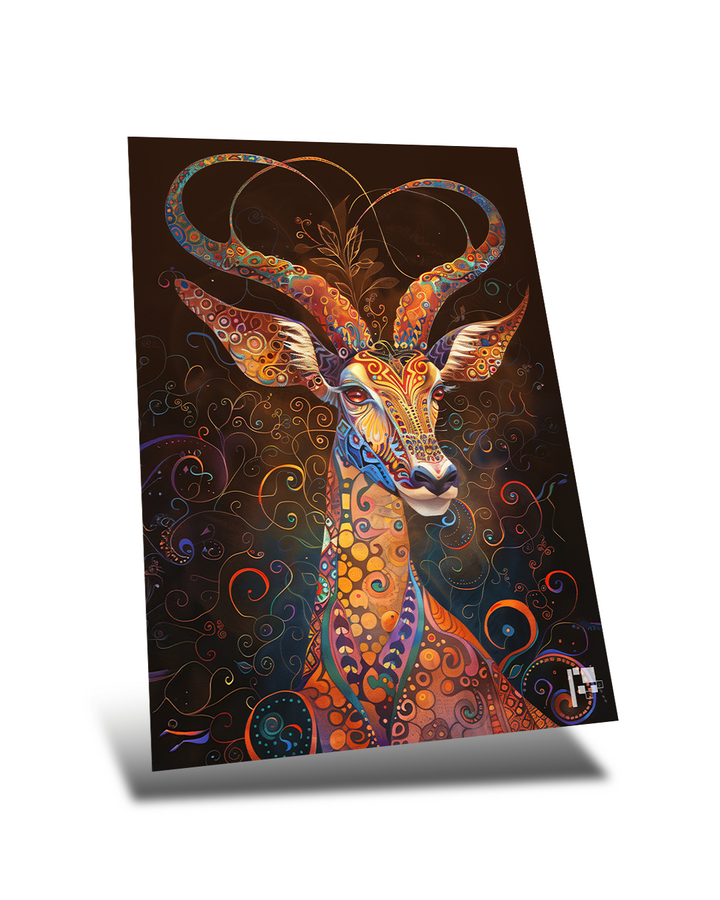 Vibrant Wildlife Elegance | Antelope | Metal Poster