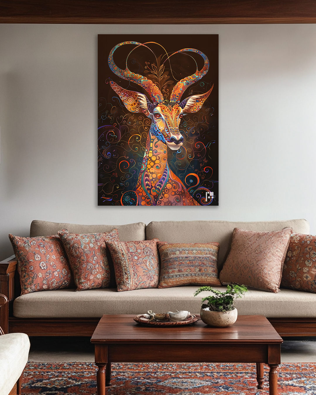 Vibrant Wildlife Elegance | Antelope | Metal Poster