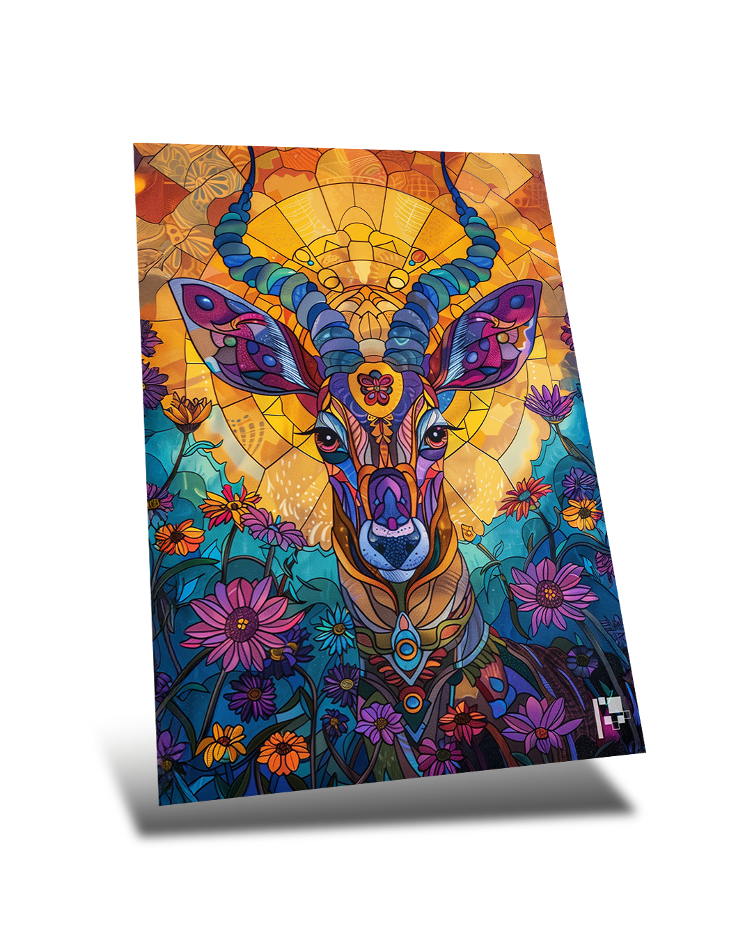 Vibrant Wildlife Elegance | Antelope | Metal Poster