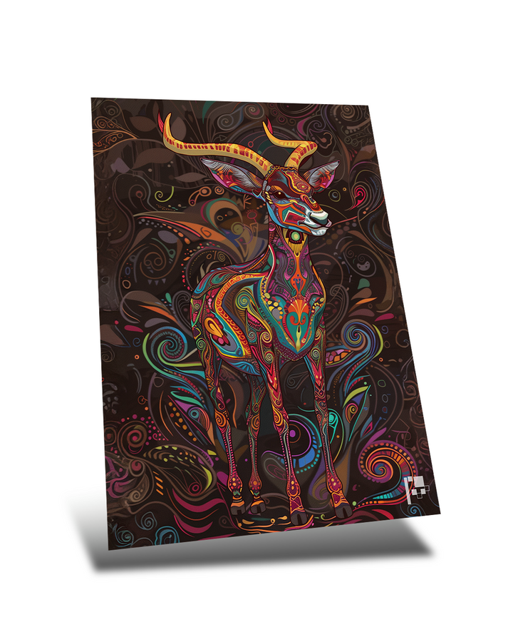 Enchanted Royal Stag | Bohemian Art | Metal Poster