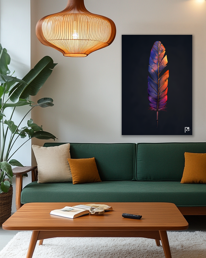 Celestial Feather | Symbol of Light & Shadow | Metal Poster