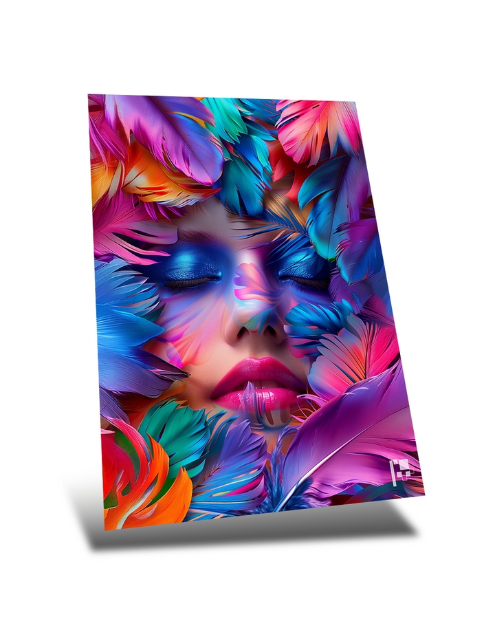 Feathered Illusion | Vision of Color | Metal Poster