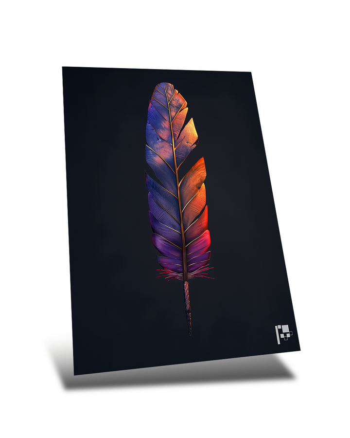 Celestial Feather | Symbol of Light & Shadow | Metal Poster