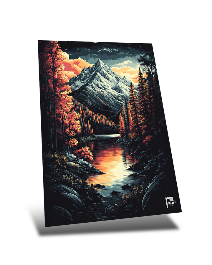 Dusk in The Alps - Metal Poster