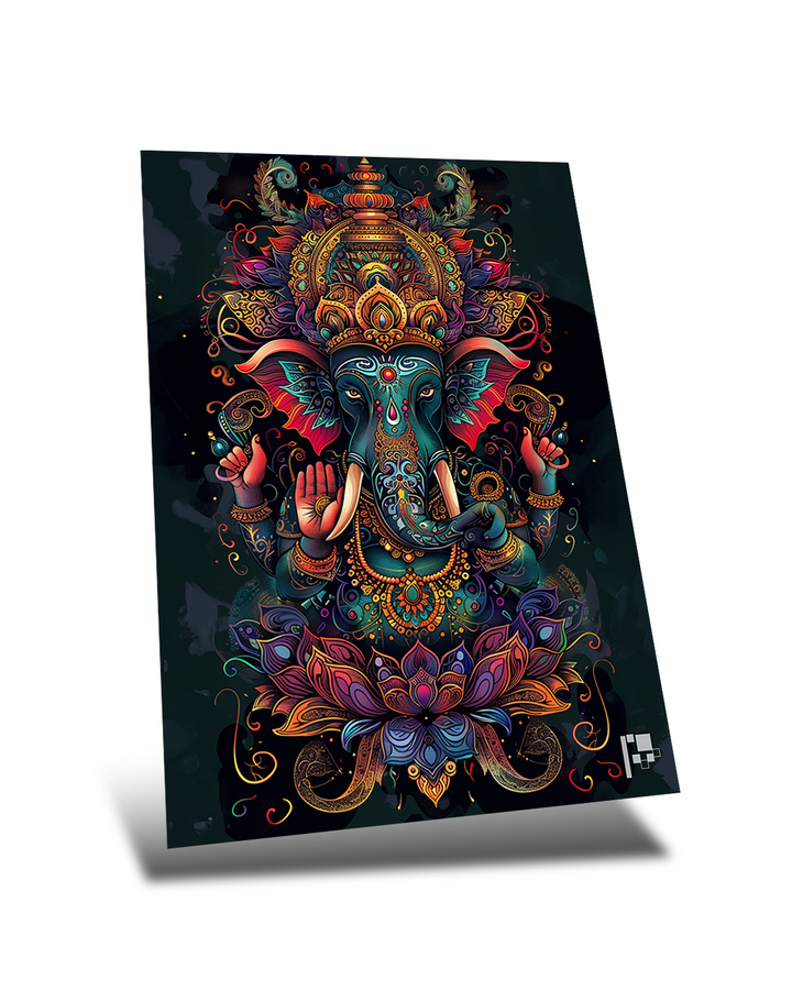 Ganesha Artistic Poster | Hindu God | Sanatan Dharma | Metal Poster