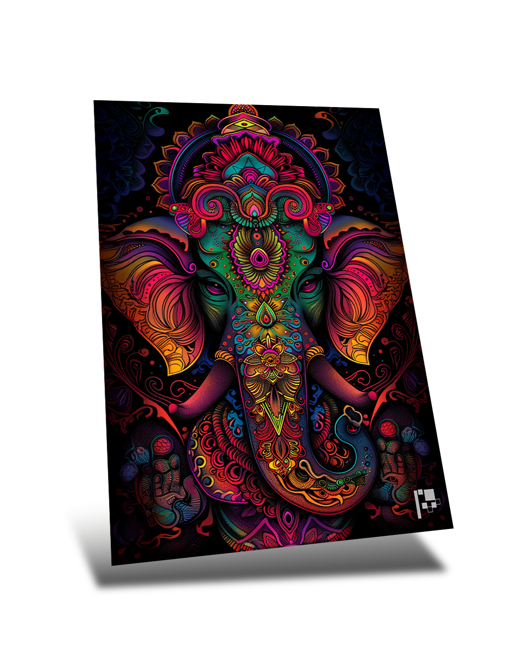 Lord Ganesha | Divine Radiance | Hindu God | Metal Poster