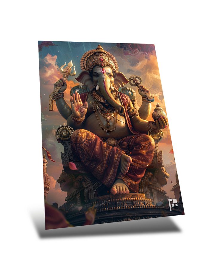 Ganpati | Mushakraj | Hindu God | Metal Poster