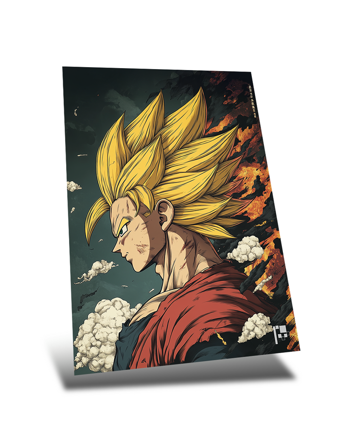 Goku | Super Saiyan | Anime Art | Dragon Ball Z | Metal Poster