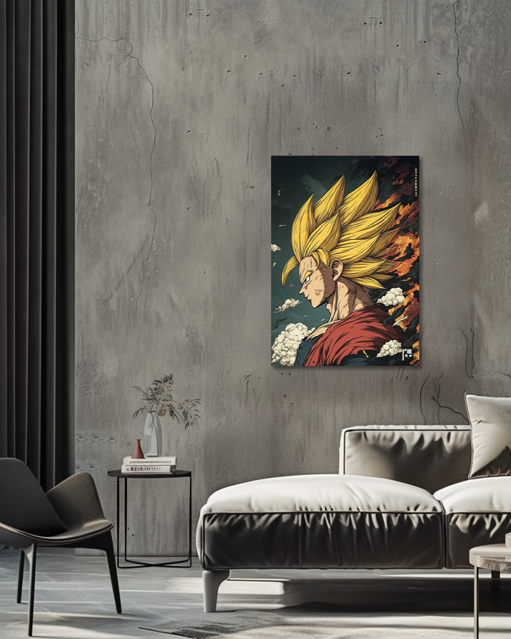 Goku | Super Saiyan | Anime Art | Dragon Ball Z | Metal Poster