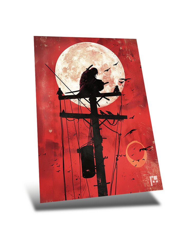 Itachi Uchiha | Moonlit Crow Perch | Metal poster