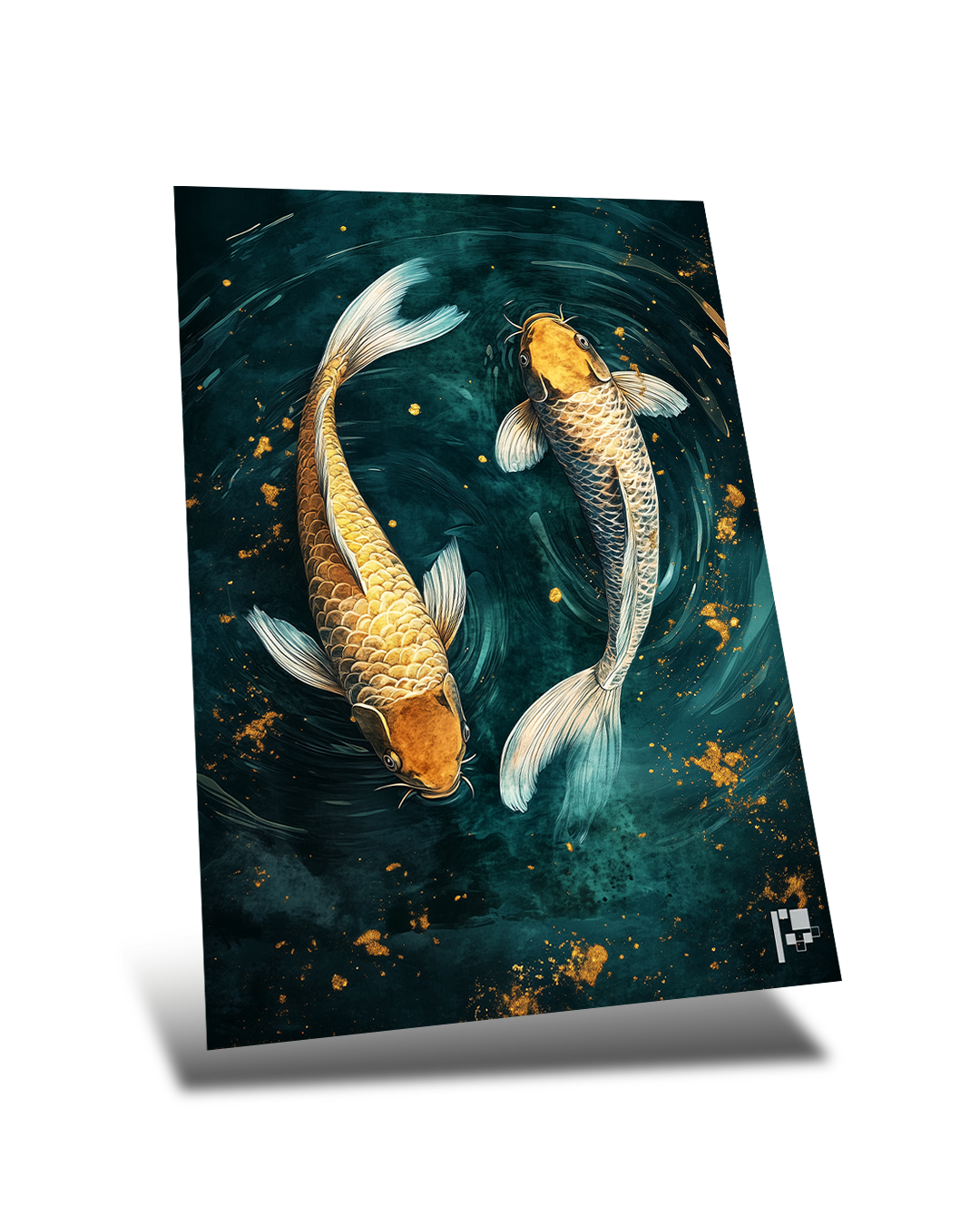 Yin-yang | Eternal Flow | Koi fish Art | Metal Poster