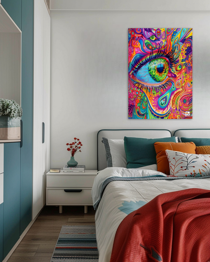 Psychedelic Eye | Vibrant Abstract Art |  Metal Poster