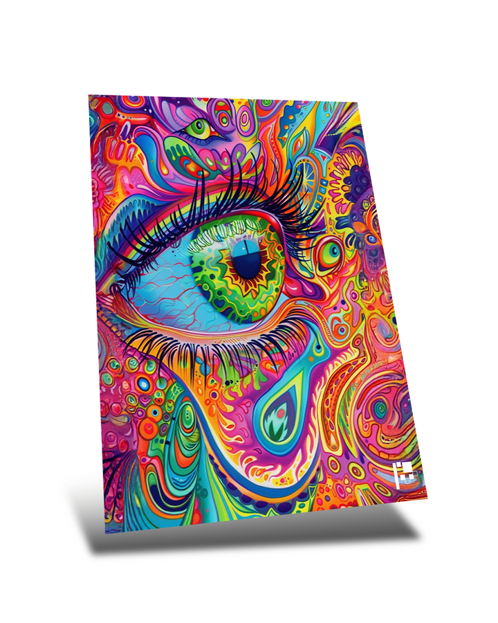 Psychedelic Eye | Vibrant Abstract Art |  Metal Poster