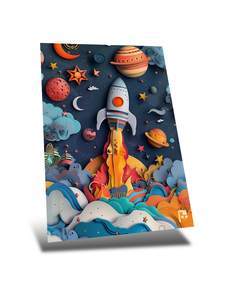 Cosmic Odyssey | The Rocket Adventure | Metal Poster