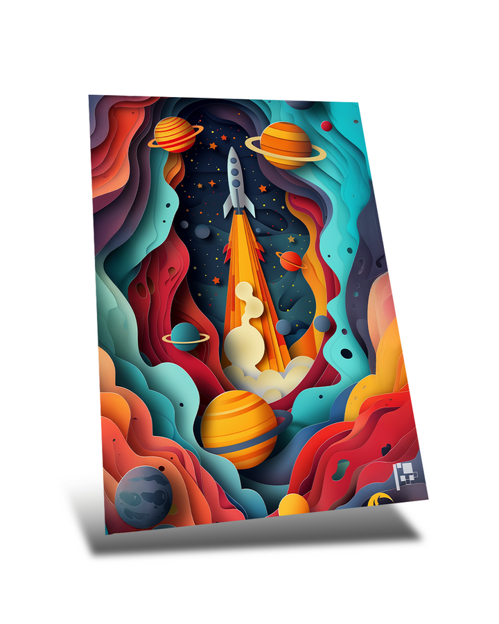 Cosmic Odyssey | The Rocket Adventure | Metal Poster