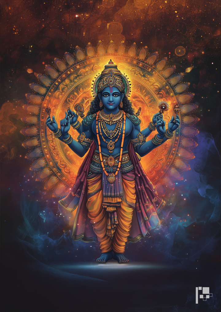 Lord Narayana - Metal Poster