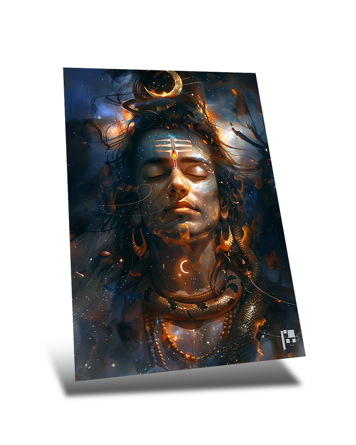 Lord Shiva | Cosmic Aura | Hindu God | Metal Poster