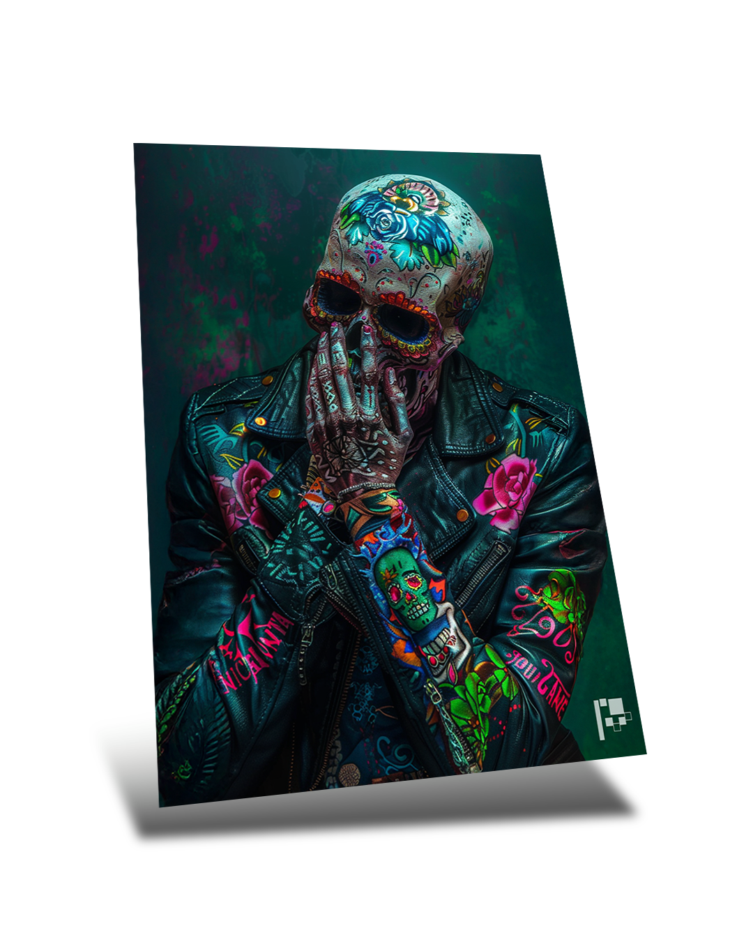 Edgy Sugar Skull | Bold and Vibrant | Metal Poster