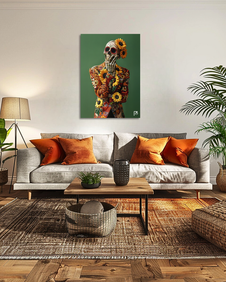 Vibrant Sugar Skull | Day of the Dead Inspired | Metal Poster