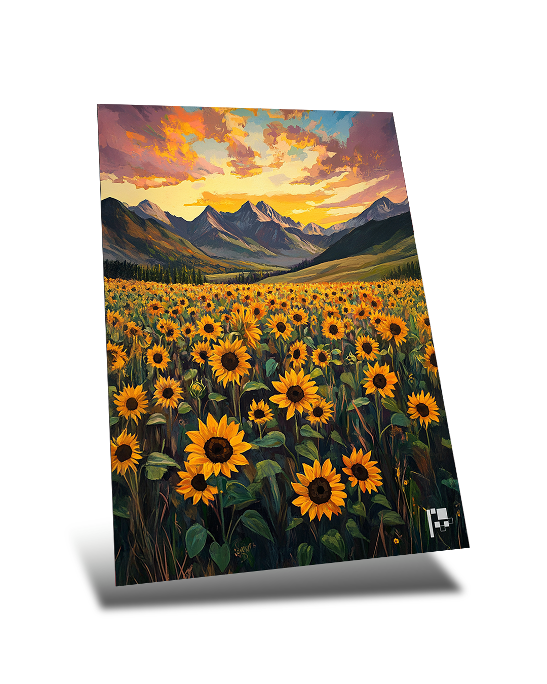 Sunflower Scenery - Metal Poster