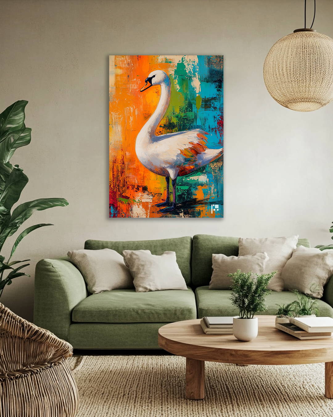 Graceful Elegance | Swan Art| Metal Poster