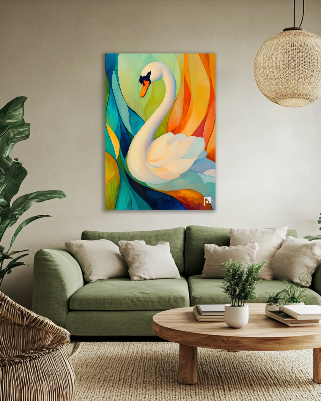 Graceful Elegance | Swan Art| Metal Poster