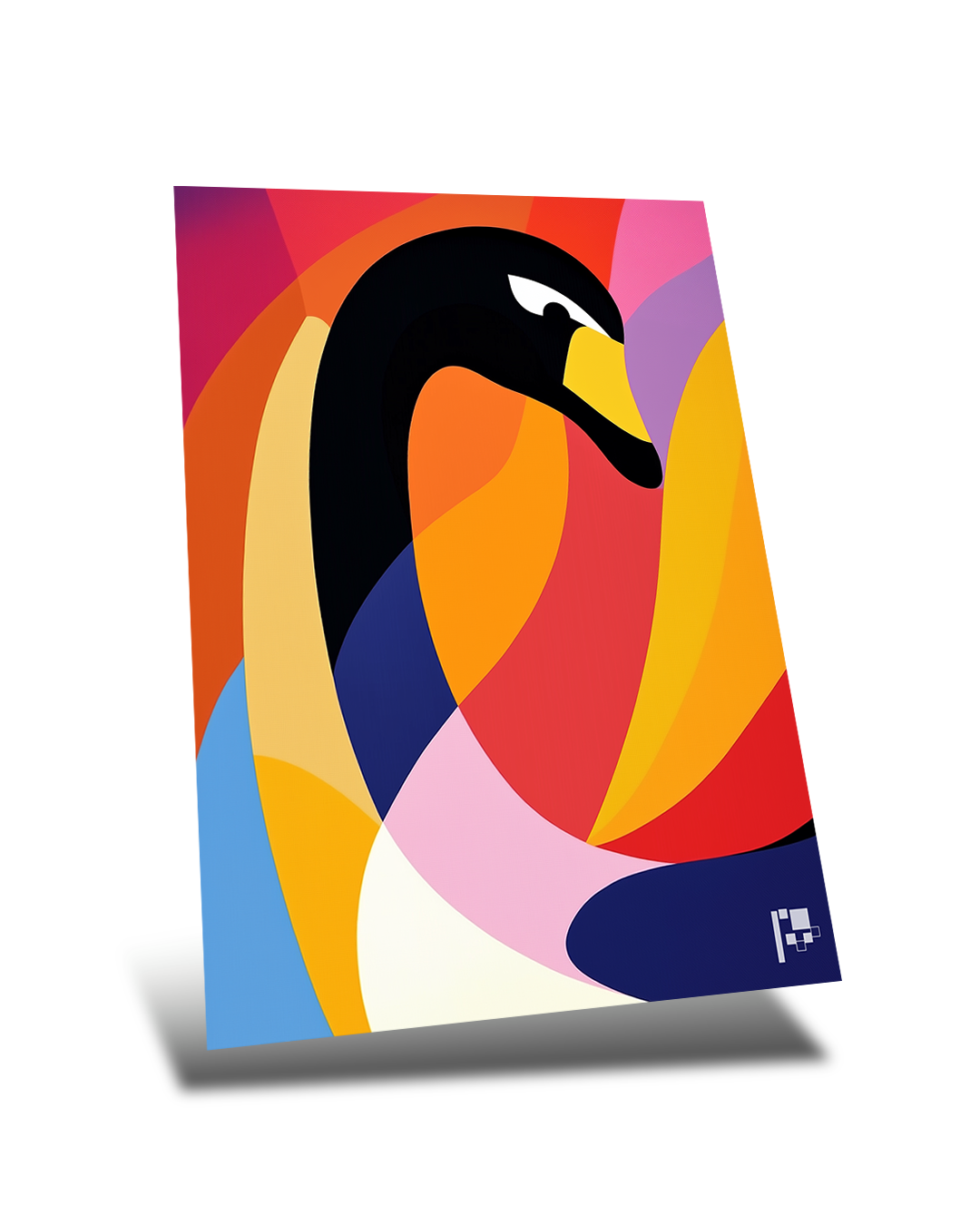 Abstract Swan Art | Modern Serenity | Metal Poster