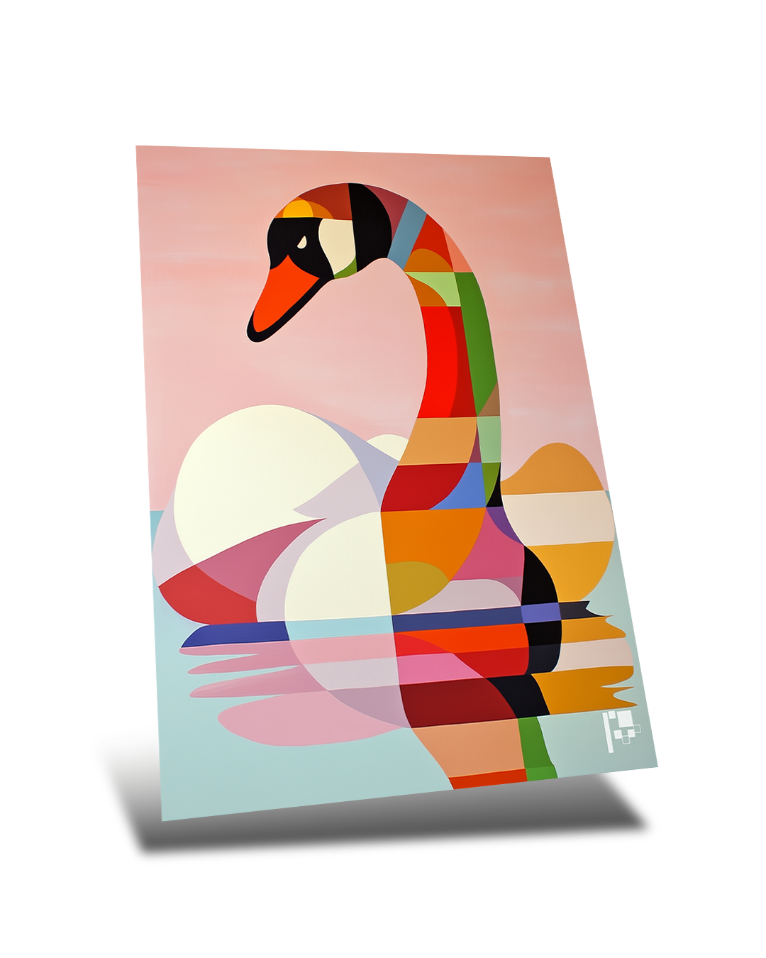 Abstract Swan Art | Modern Serenity | Metal Poster