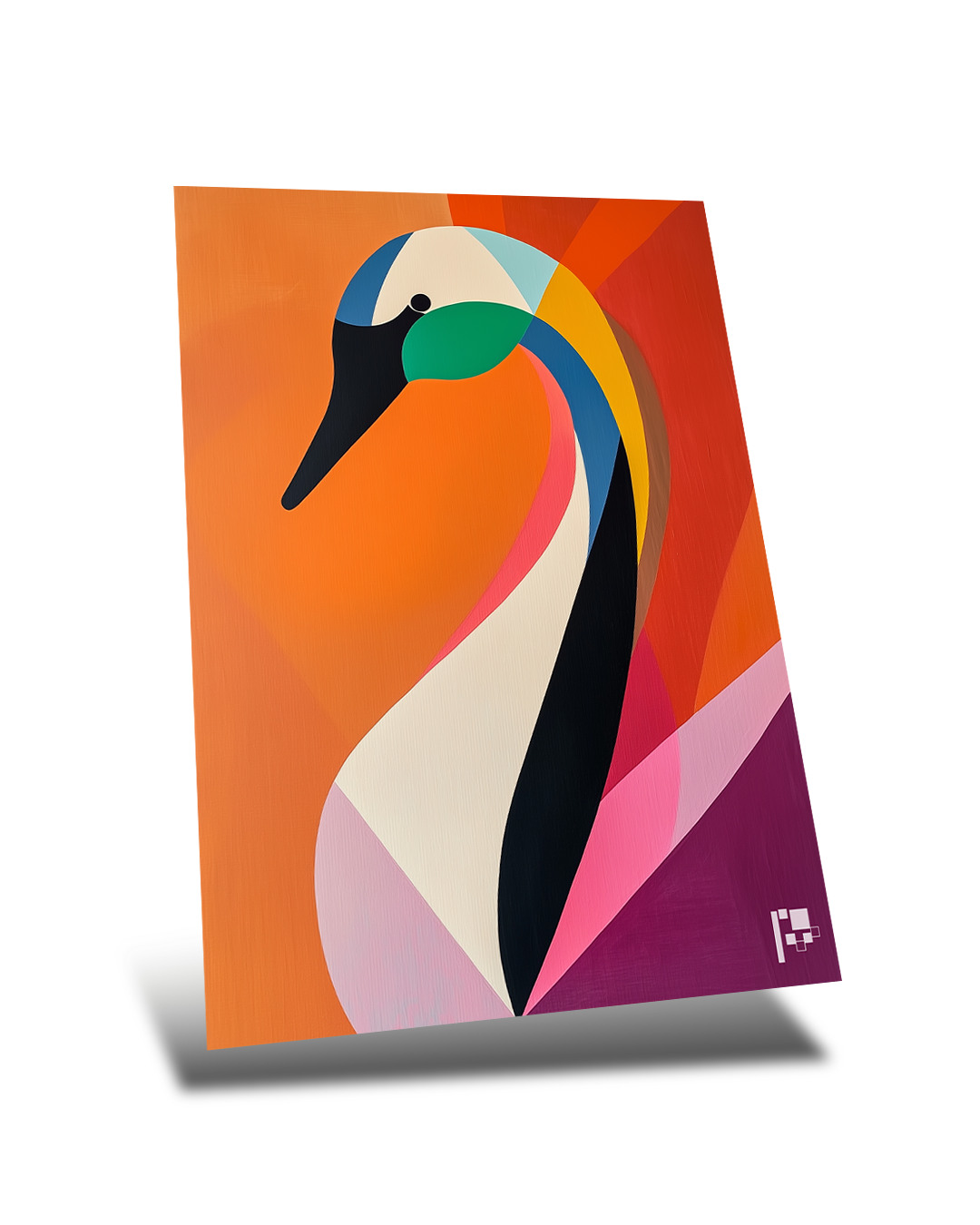 Abstract Swan Art | Modern Serenity | Metal Poster