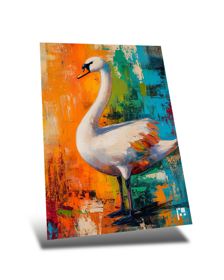 Graceful Elegance | Swan Art| Metal Poster