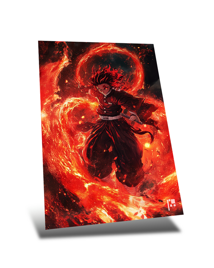 Tanjiro Fire Style | Demon Slayer | Anime Metal Poster